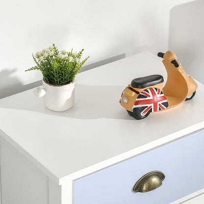 Multicolored 5-Drawer Chest of Drawers Storage Cabinet with Metal Shell Handle MDF - dim. 45L x 30W x 95.4H cm