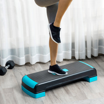 Aerobic Step Aerobic Platform Fitness Step Antislip Stepper with Adjustable Height of 10/15/20 cm Exercise Board at Home Gym Office Load 150 kg 78x28x20 cm Blue and Black