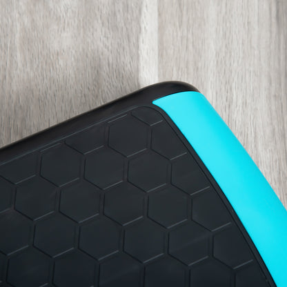 Aerobic Step Aerobic Platform Fitness Step Antislip Stepper with Adjustable Height of 10/15/20 cm Exercise Board at Home Gym Office Load 150 kg 78x28x20 cm Blue and Black