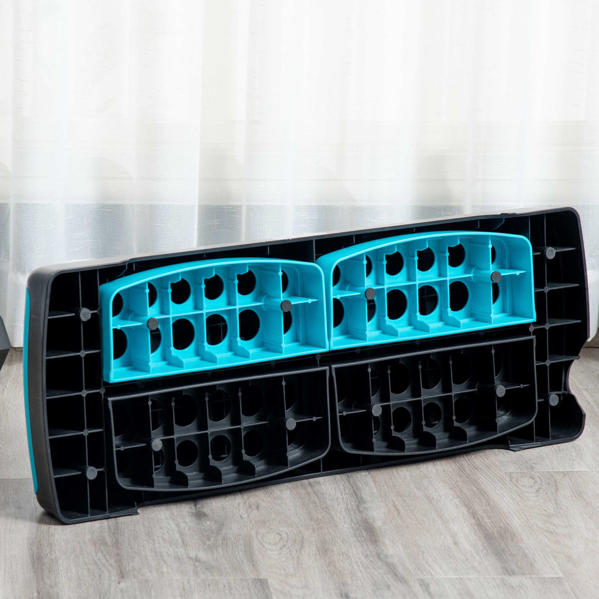 Aerobic Step Aerobic Platform Fitness Step Antislip Stepper with Adjustable Height of 10/15/20 cm Exercise Board at Home Gym Office Load 150 kg 78x28x20 cm Blue and Black