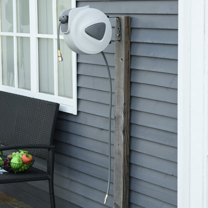 15m Automatic Retractable Compressed Air Hose Reel 1/4'' BSP Connector with 180° Rotatable Wall Mount Bracket Inner Diameter 3/8'' (9.5x15 mm) Gray