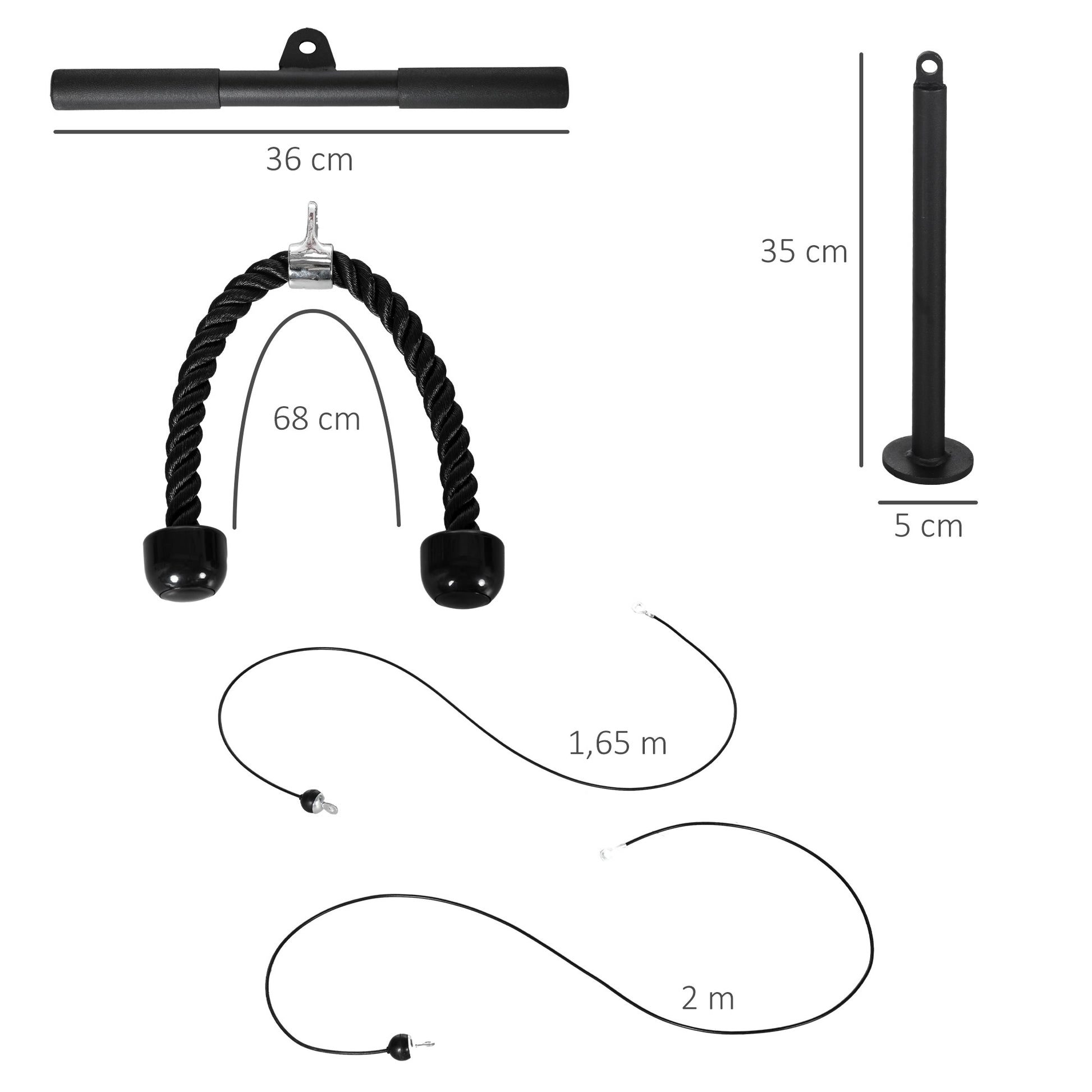 SPORTNOW Strength Training Pulley System - LAT Pull Down Tricep Pulley System for Biceps, Triceps, Shoulders, Back, Forearms
