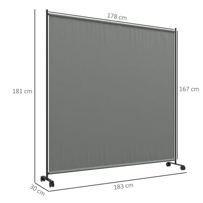 Outdoor Rolling Garden Privacy Panel Screen, Garden Privacy Screen, Opaque, Freestanding, for Garden, Terrace, Balcony, Jacuzzi, 183 x 30 x 181 cm, Dark Gray