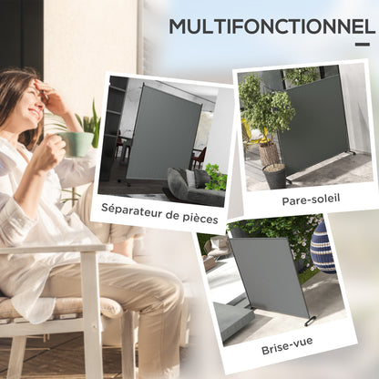 Outdoor Rolling Garden Privacy Panel Screen, Garden Privacy Screen, Opaque, Freestanding, for Garden, Terrace, Balcony, Jacuzzi, 183 x 30 x 181 cm, Dark Gray
