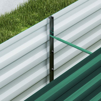 Square Raised Garden Bed, Galvanized Steel Elevated Planter Box with Support Bars and Corner Plates, Open Bottom, Elevated Garden Bed for Vegetable Plants, Flowers, 240 x 40 x 45 cm, Green