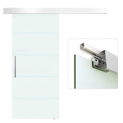 Glass Sliding Door Room Door with Handle Bar One-Sided Satin Finish 90 x 205 cm