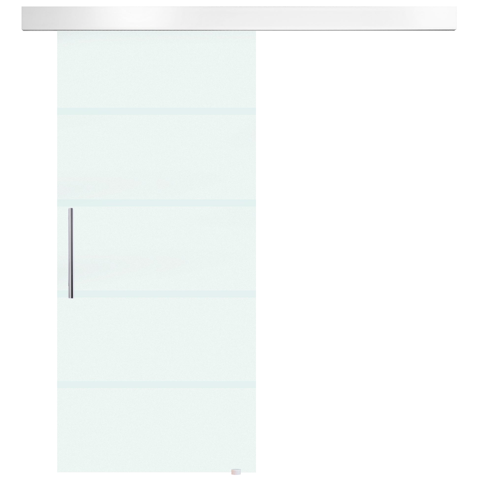 Glass Sliding Door Room Door with Handle Bar One-Sided Satin Finish 90 x 205 cm