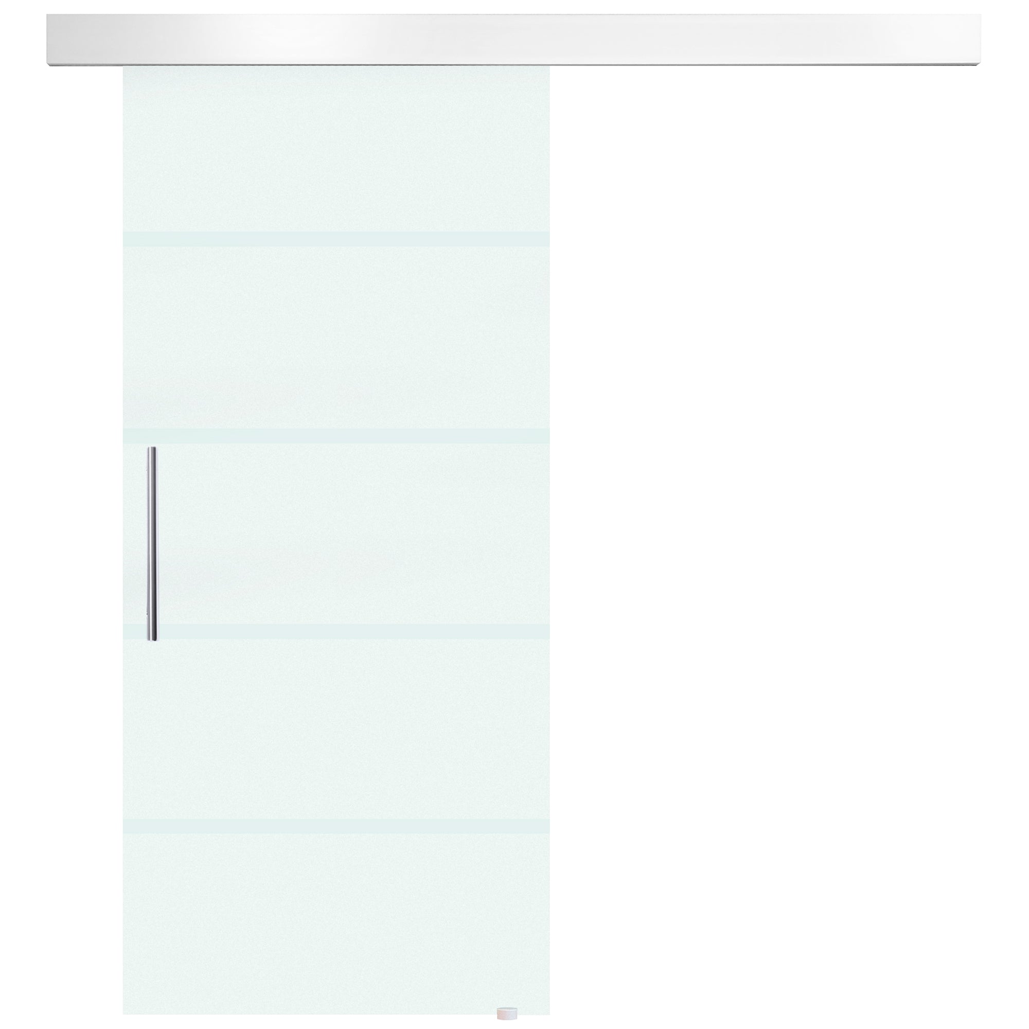 Glass Sliding Door Room Door with Handle Bar One-Sided Satin Finish 90 x 205 cm