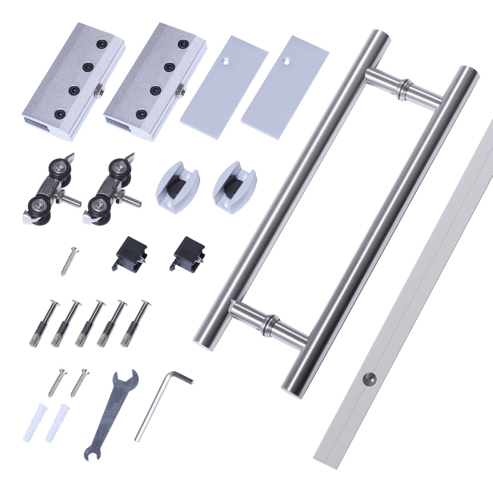 Glass Sliding Door Room Door with Handle Bar One-Sided Satin Finish 90 x 205 cm