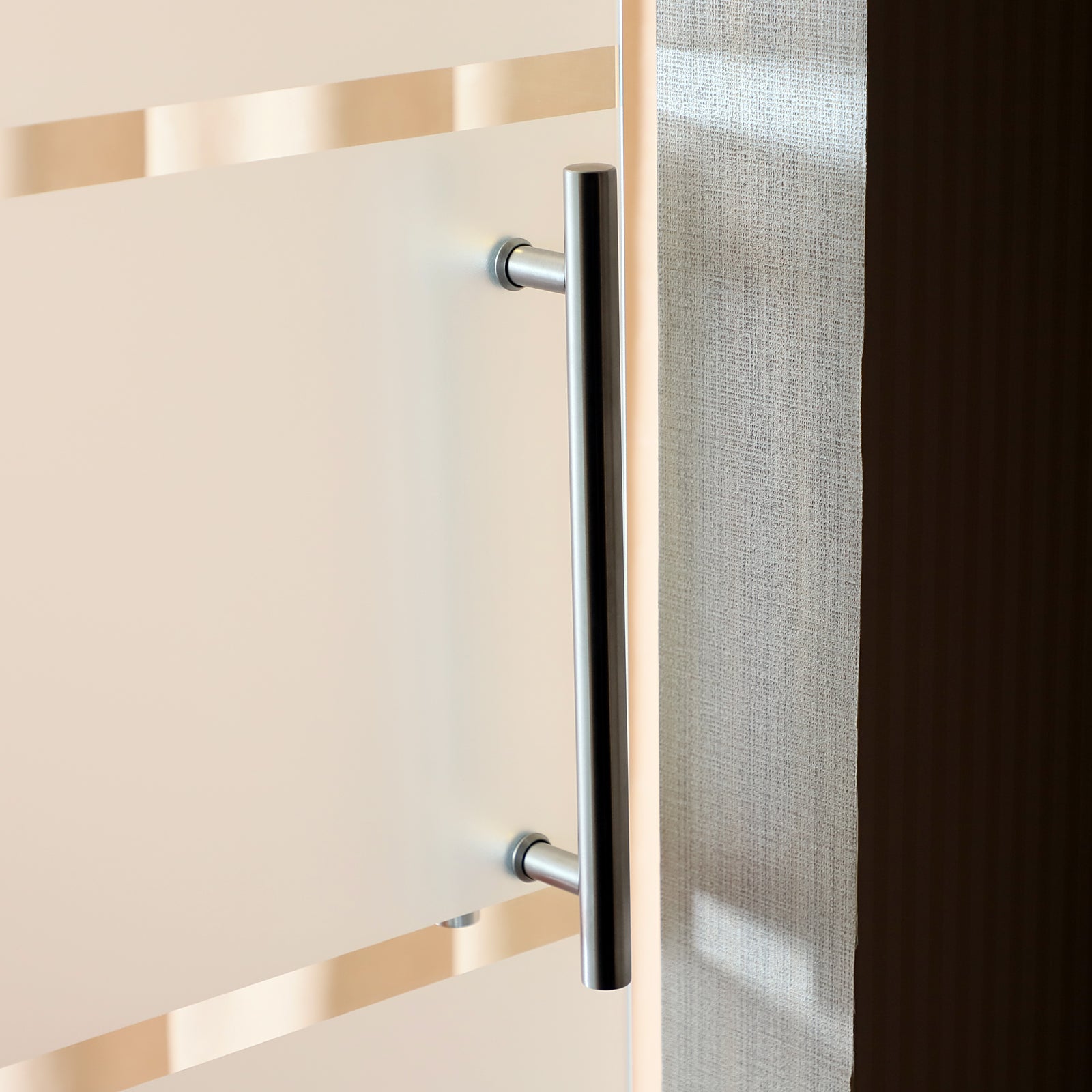 Glass Sliding Door Room Door with Handle Bar One-Sided Satin Finish 90 x 205 cm