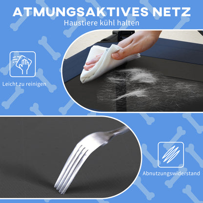 Elevated Dog Bed with Canopy, Pet Bed, Outdoor Dog Lounger with Roof, Breathable, for Small and Mini Dogs Dark Blue Oxford 61 x 46 x 63 cm