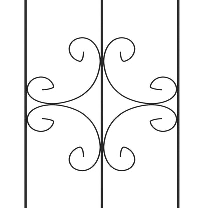 Set of 4 Garden Trellis, Plant Support Frame in Steel, 50 x 180 cm, Black