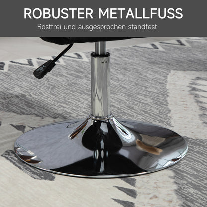 Chair Lounge Chair with Armrest, Lumbar Pillow, Padded Recliner with Metal Frame, Linen Look, Height Adjustable Swivel Chair for Bedroom, Living Room, Black