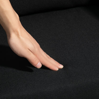 Chair Lounge Chair with Armrest, Lumbar Pillow, Padded Recliner with Metal Frame, Linen Look, Height Adjustable Swivel Chair for Bedroom, Living Room, Black