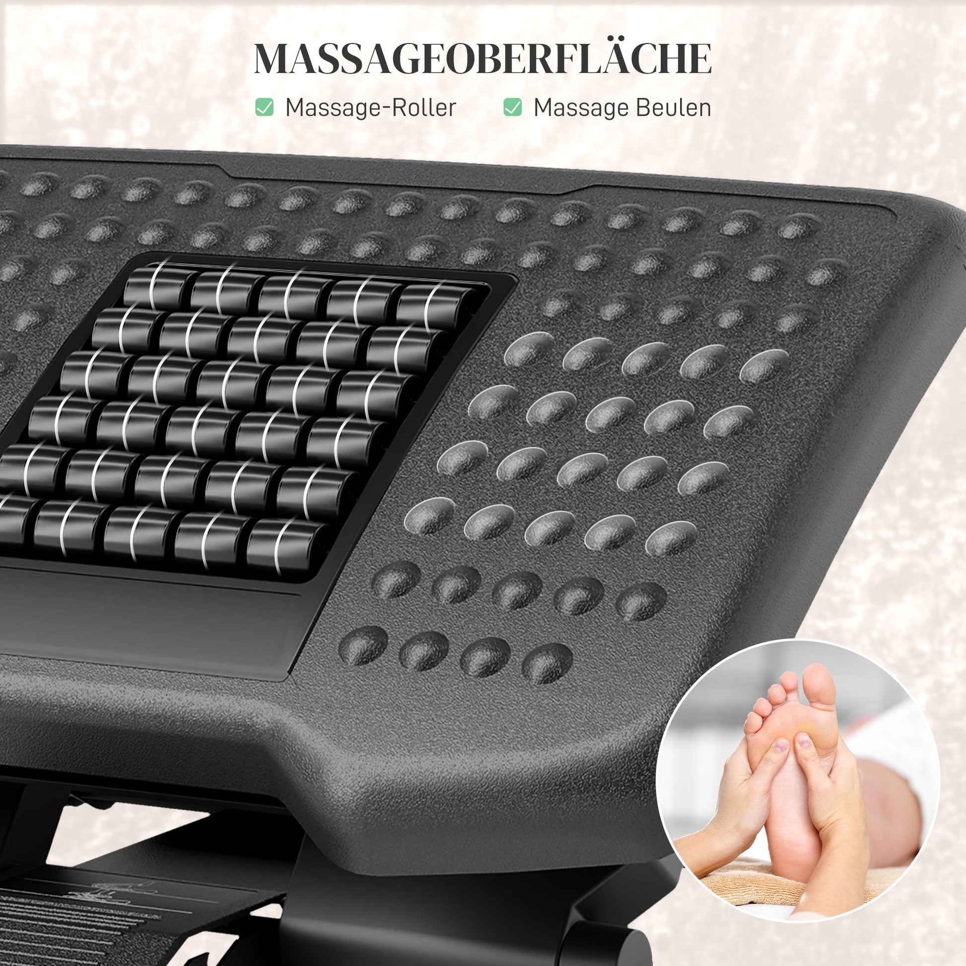 Footrest Desk Ergonomic 3 Step Height Adjustable Footrest Footstool with Massage Function Footrest for Home Office, Home, Office