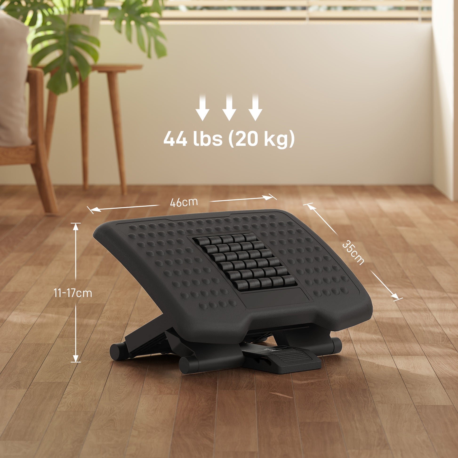 Footrest Desk Ergonomic 3 Step Height Adjustable Footrest Footstool with Massage Function Footrest for Home Office, Home, Office