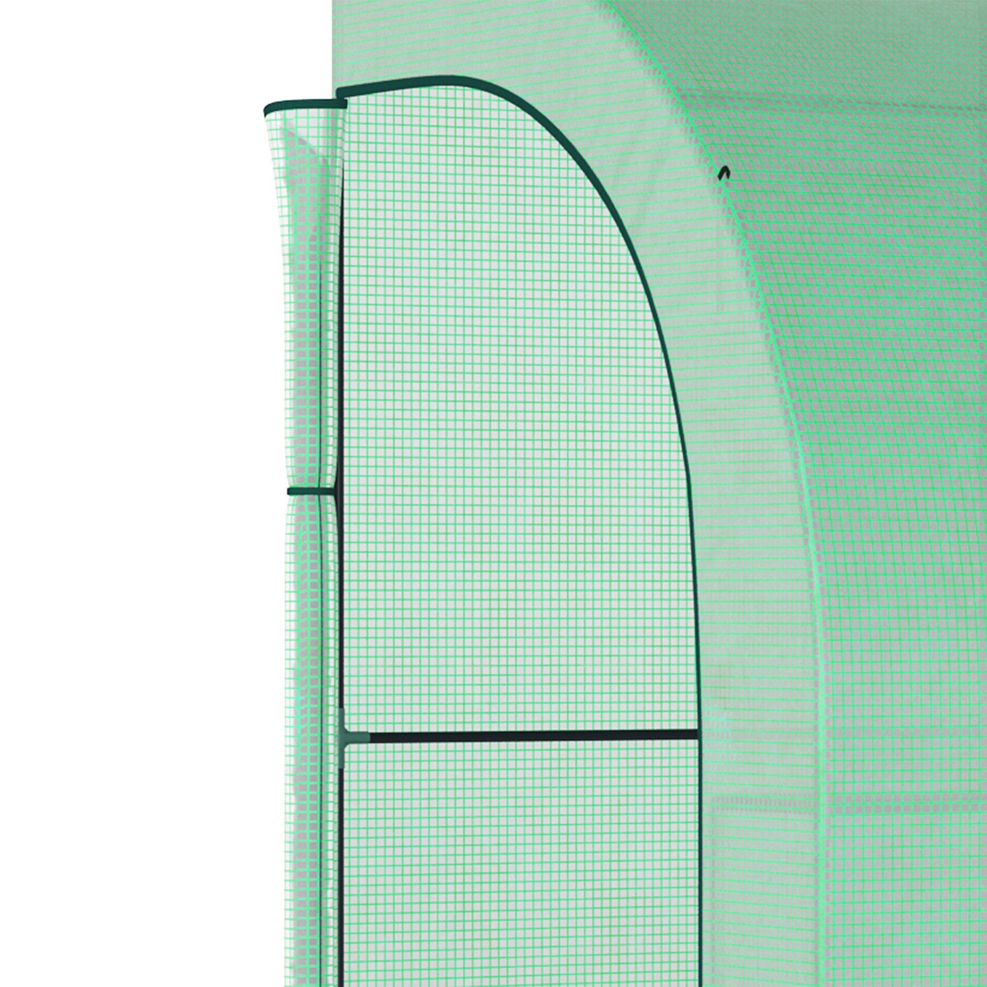 Greenhouse with Shelves Window, Winterproof Steel Poly Film Greenhouse, Wall-Mounted Greenhouse for Balcony, Garden, Tomato House 300x150x213cm Tomato Greenhouse for Vegetables Flowers Plants Green
