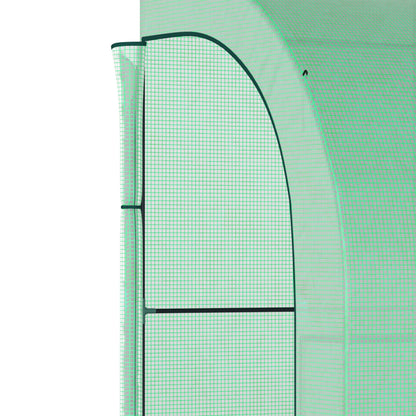 Greenhouse with Shelves Window, Winterproof Steel Poly Film Greenhouse, Wall-Mounted Greenhouse for Balcony, Garden, Tomato House 300x150x213cm Tomato Greenhouse for Vegetables Flowers Plants Green