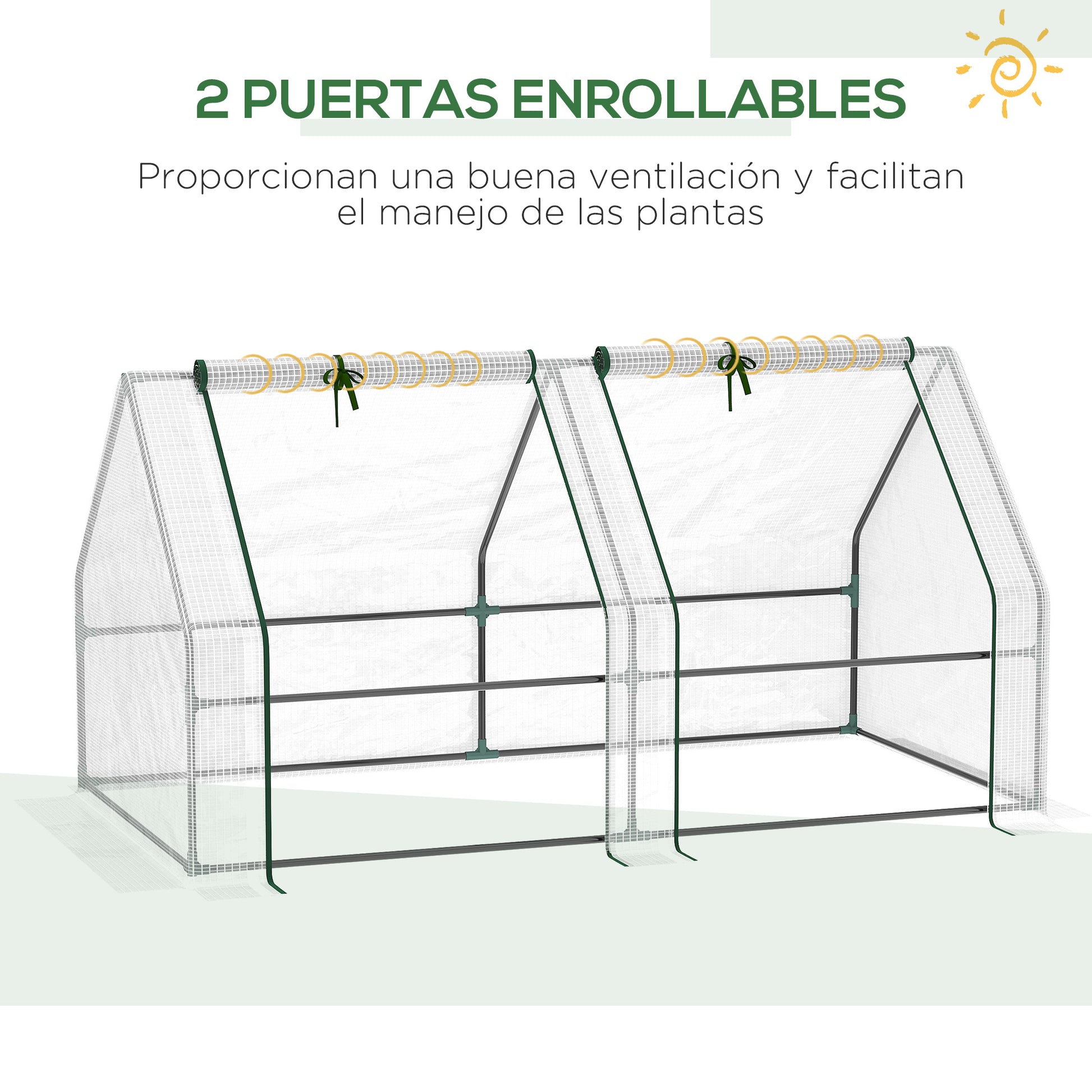 Outdoor Greenhouse Garden Greenhouse 180x90x90 cm Shed Type with 2 Windows Steel Frame Terrace Greenhouse for Growing Plants Flowers Tomatoes White