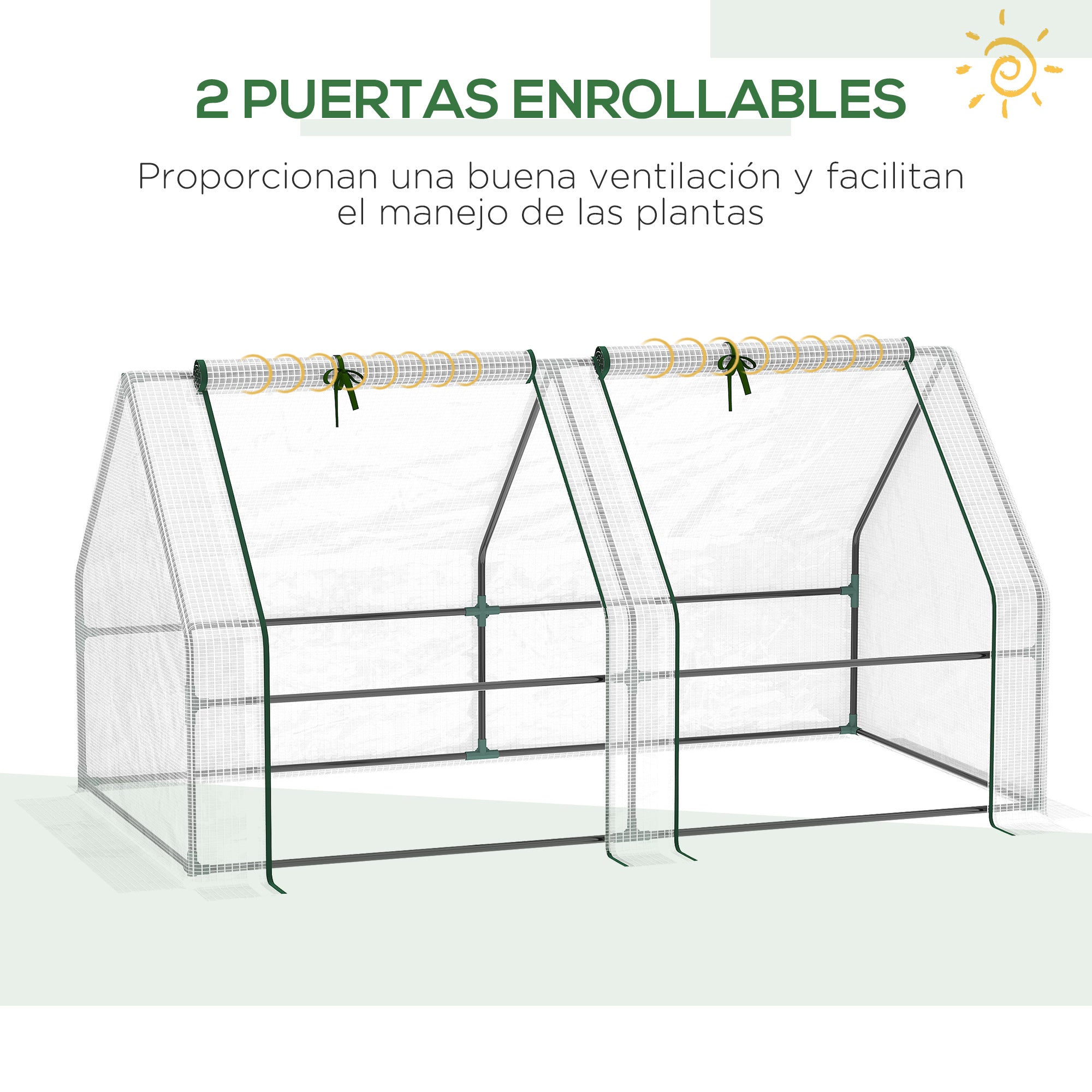 Outdoor Greenhouse Garden Greenhouse 180x90x90 cm Shed Type with 2 Windows Steel Frame Terrace Greenhouse for Growing Plants Flowers Tomatoes White