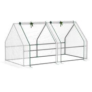 Outdoor Greenhouse Garden Greenhouse 180x90x90 cm Shed Type with 2 Windows Steel Frame Terrace Greenhouse for Growing Plants Flowers Tomatoes White