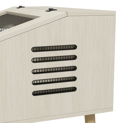 Reptile Terrarium with Side Ventilation, Snake Vivarium 111L with Tempered Glass Windows, Lid, 80 x 50 x 60 cm natural wood