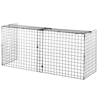 Fireplace Spark Protection Screen with Adjustable Length 81.5-160x44x68 cm Black Metal Wire Fireplace Protector
