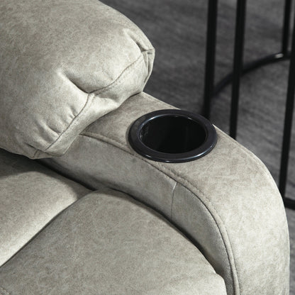 Relax Armchair TV Armchair with Reclining Function, Rocking Function, Swivel TV Armchair with Pocket Spring Core, Footrest, and Cup Holder, for Living Room, Brown