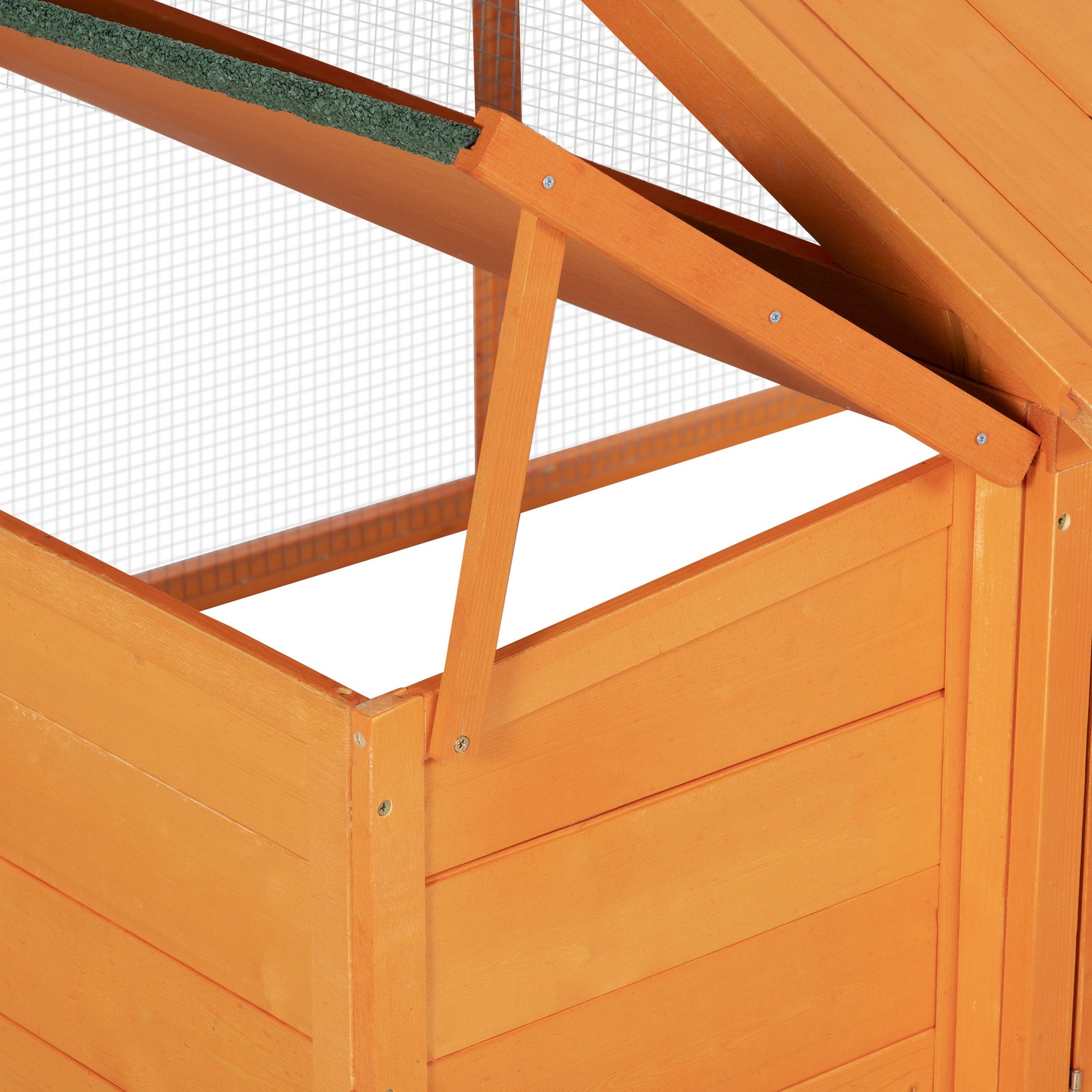 Outdoor Chicken Coop 240x112.5x76 cm Wooden Chicken Coop with Flip-Open Roof Enclosure Lockable Doors and Nesting Box for Chickens Rabbits Ducks Natural