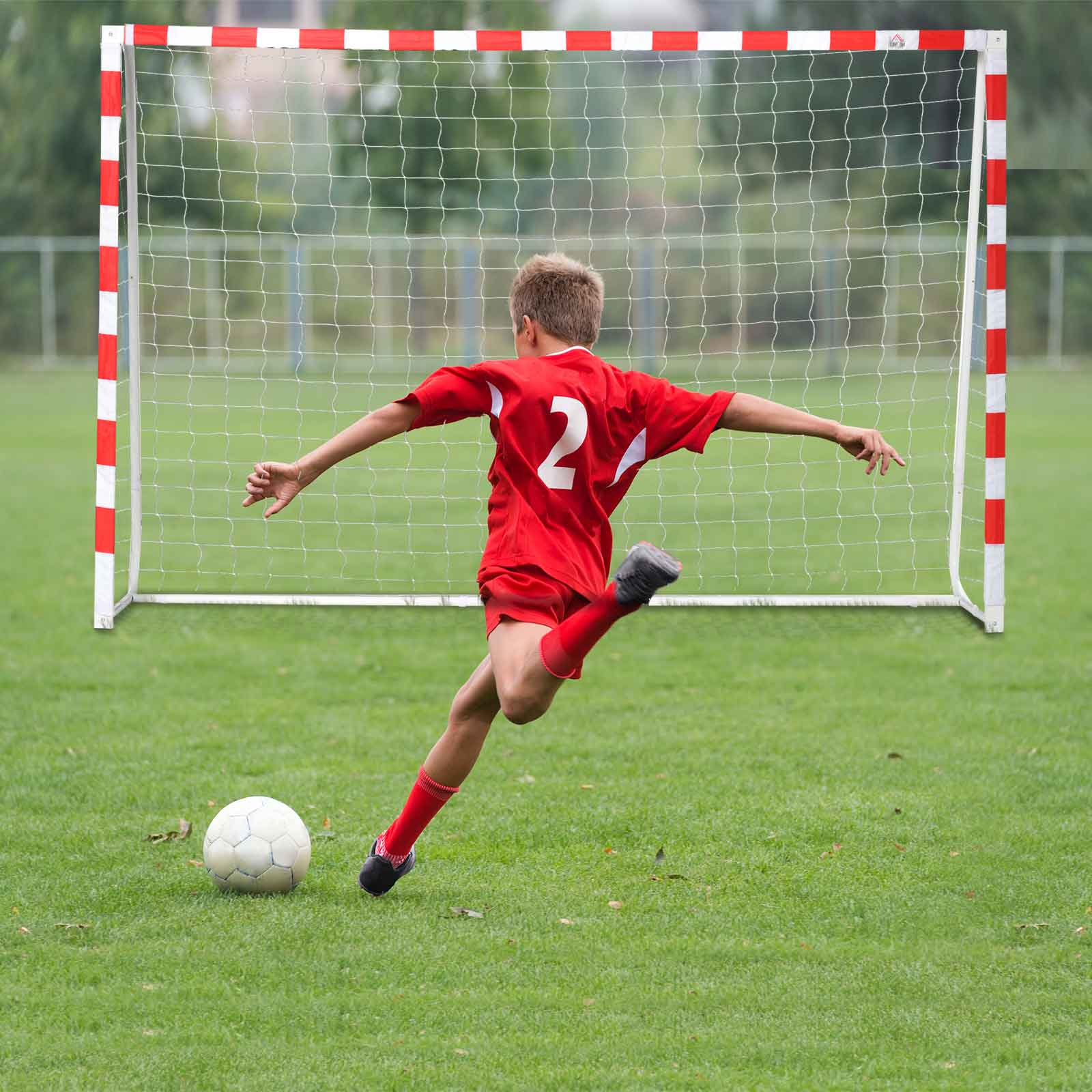 Soccer Net, Goal Post and Goal for Adults and Children, Plastic PE, 302x83x201cm