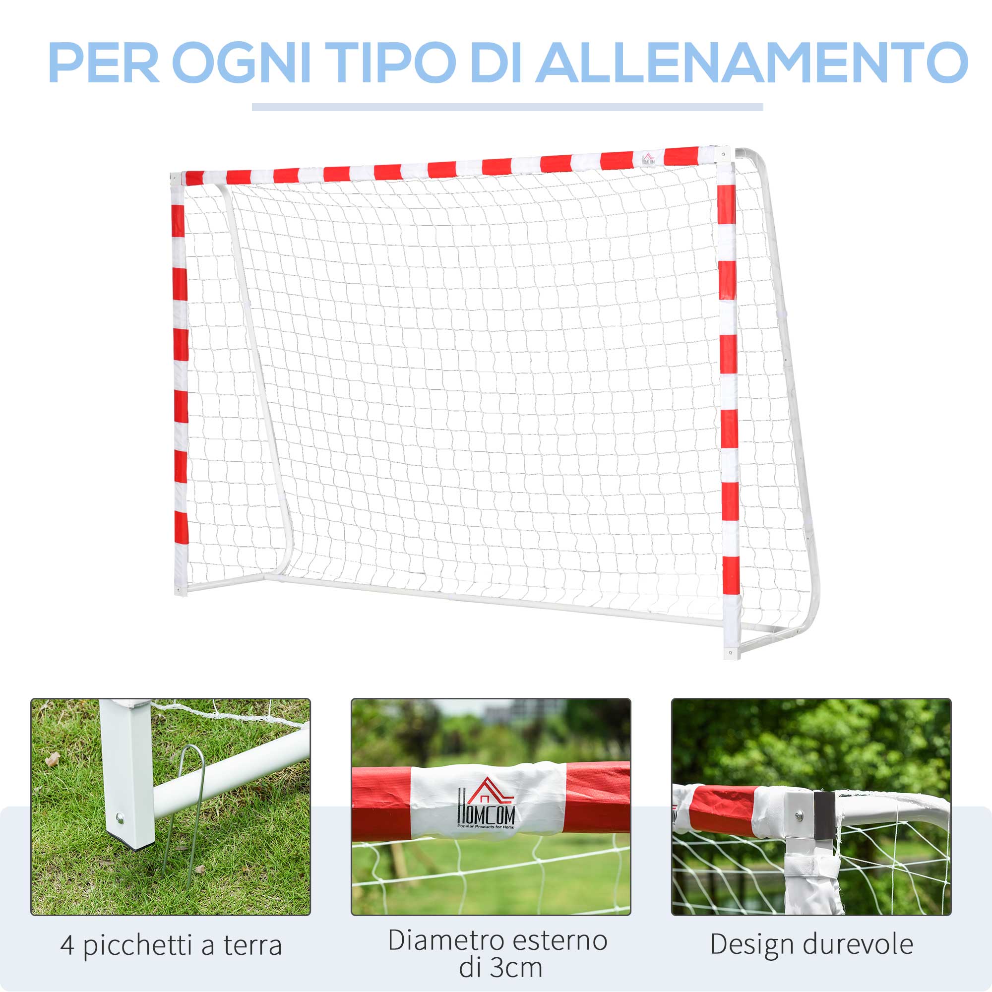 Soccer Net, Goal Post and Goal for Adults and Children, Plastic PE, 302x83x201cm