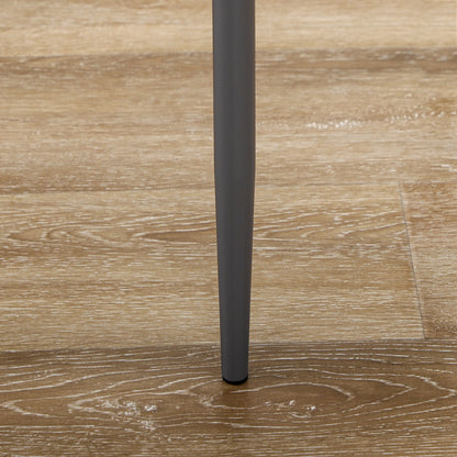 5-Piece Dining Set with 1 Dining Table and 4 Modern Chairs for Kitchen or Dining Room in Faux Leather, Metal, and Tempered Glass, Gray