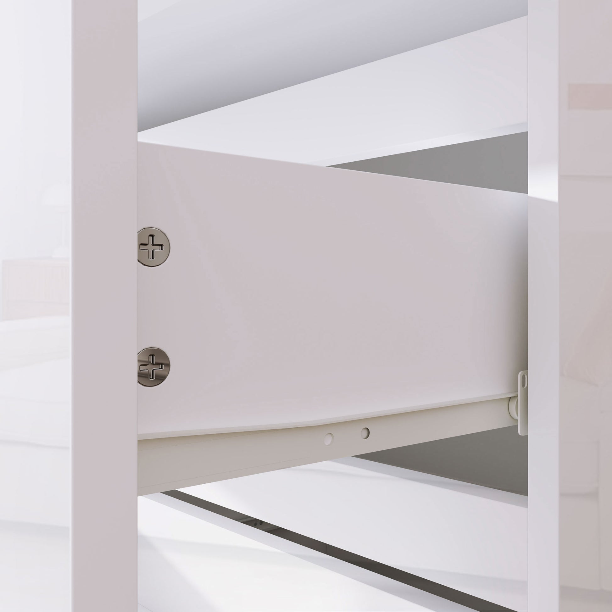 5-Drawer Chest Modern Bedroom Chest of Drawers with Anti-Tip Design Dresser for Living Room Hallway 55x33x100 cm Glossy White