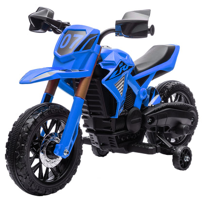 Electric Motorcycle for Kids 3+ Years 12V Battery Powered Motorcycle for Kids with Training Wheels Twist Throttle and Horn Kids Motorcycle Load 30 kg Blue