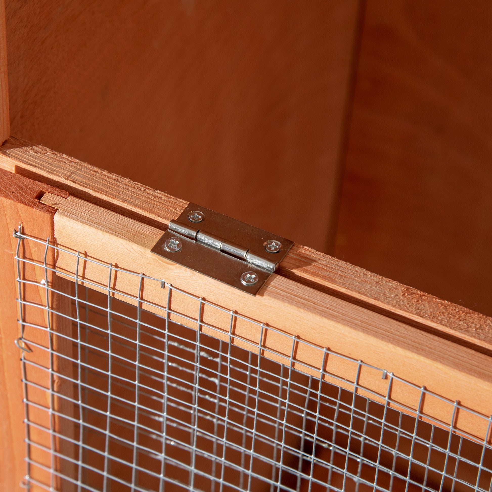 Bird Cage Aviary Wooden Birdhouse with 3 Doors 4 Perches Removable Tray and Asphalt Roof 80.5x57x153 cm Natural