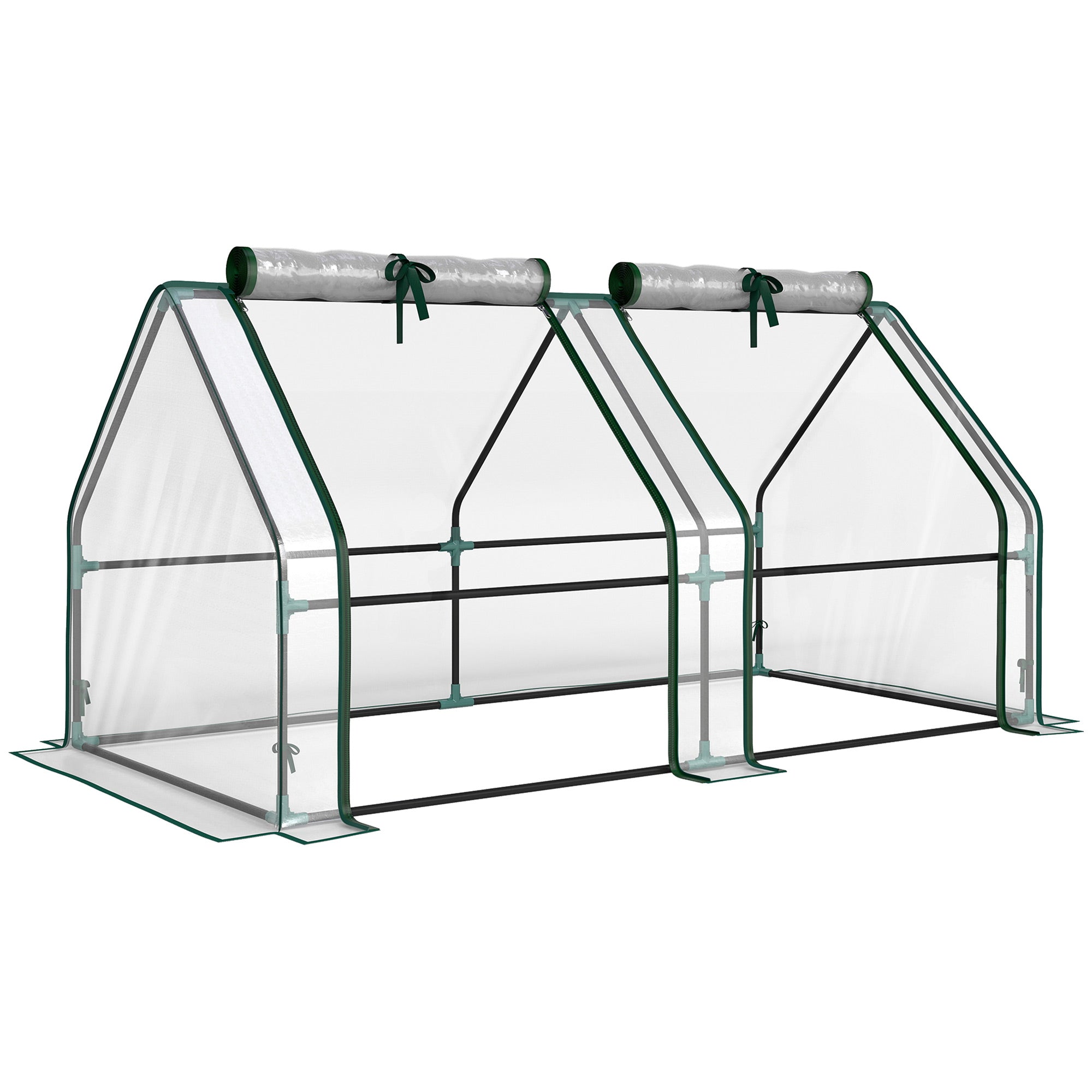 Clear Portable Greenhouse with Zippered Window — Powder-Coated Steel Frame, 180 x 90 x 90 cm (71 x 35 x 35 in)
