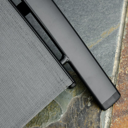 Contemporary Design Garden Sun Lounger Reclining Multi-Position Chair with Removable Headrest Aluminum Textilene dim. 171L x 64W x 82H cm Gray