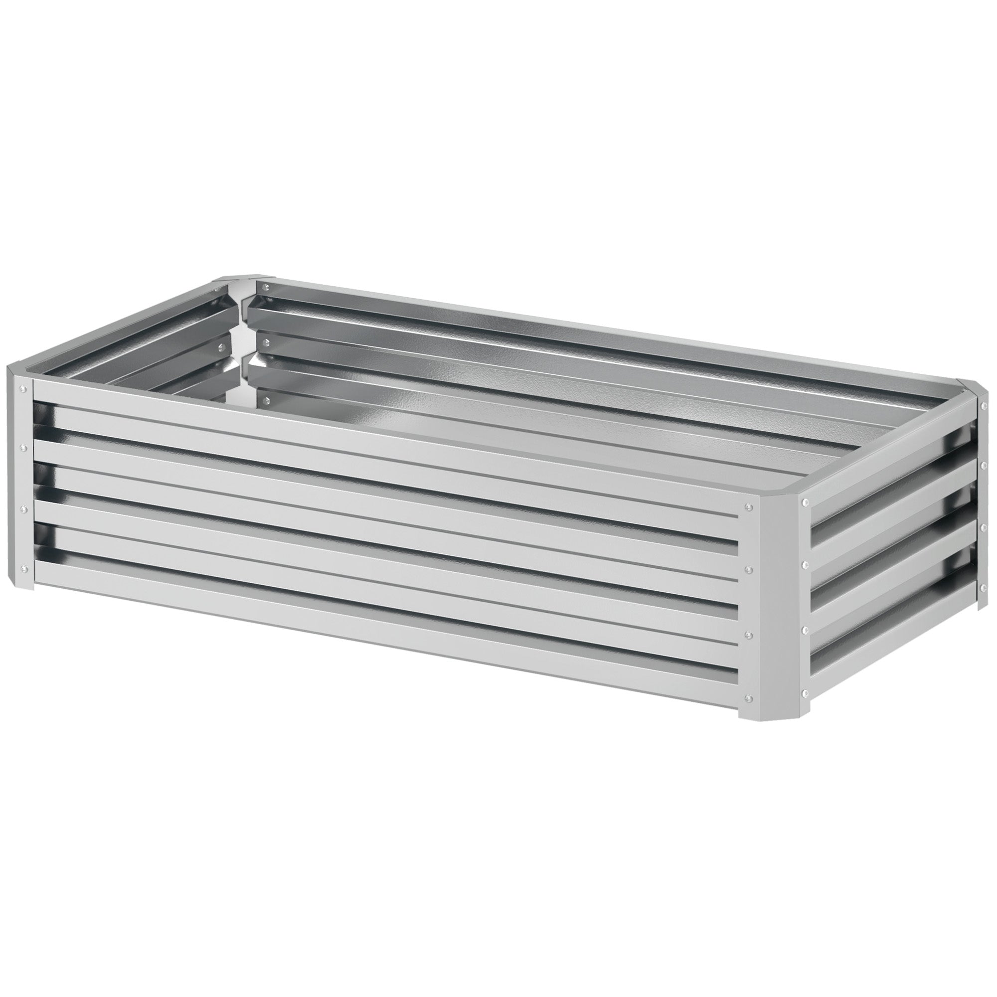 Raised Bed Steel, Plant Bed Cold Frame with Open Bottom Garden Box Planter Vegetable Bed 120x60x30.5 cm for Garden Balcony Terrace, Planter for Flowers, Plants, Fruit, Vegetables
