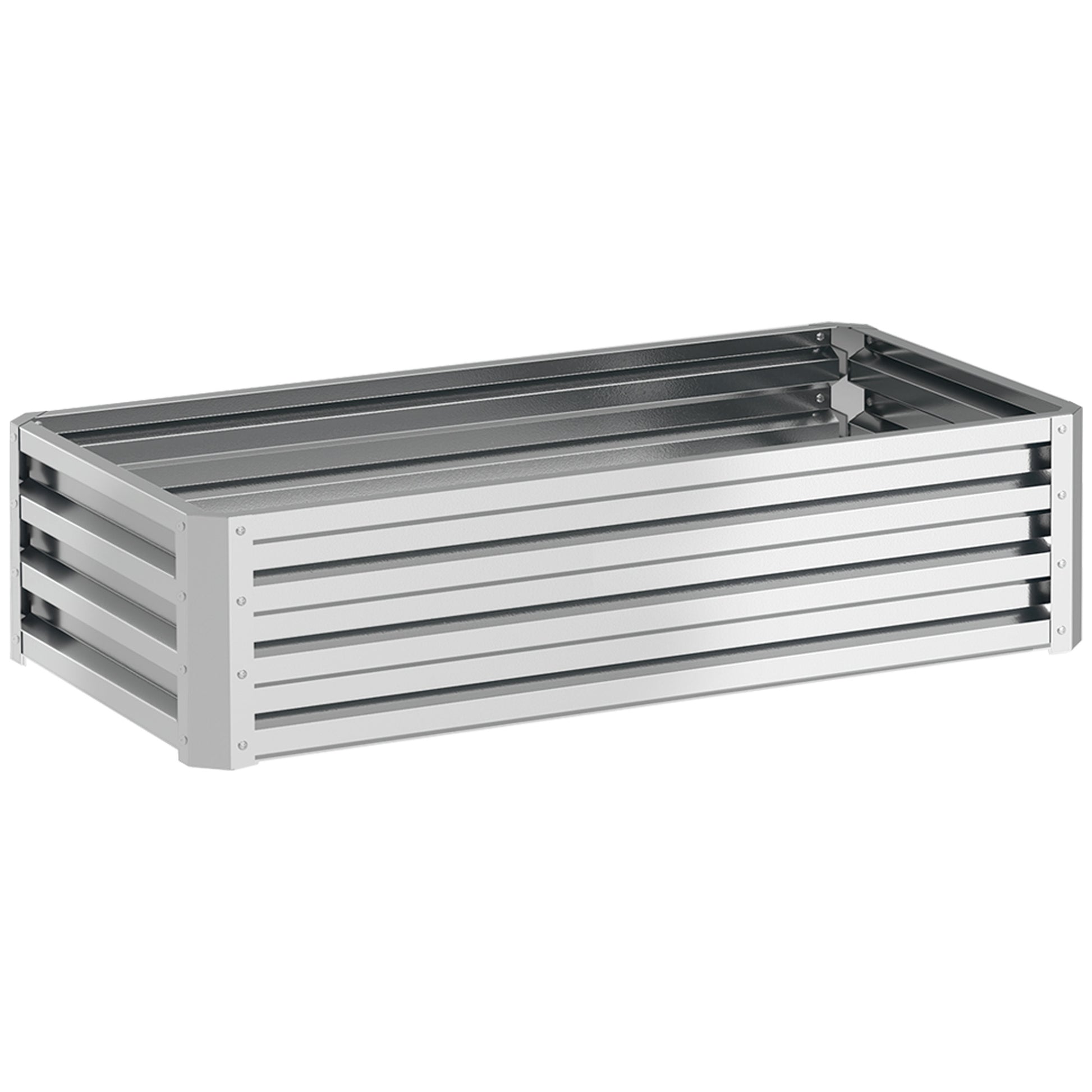 Raised Bed Steel, Plant Bed Cold Frame with Open Bottom Garden Box Planter Vegetable Bed 120x60x30.5 cm for Garden Balcony Terrace, Planter for Flowers, Plants, Fruit, Vegetables