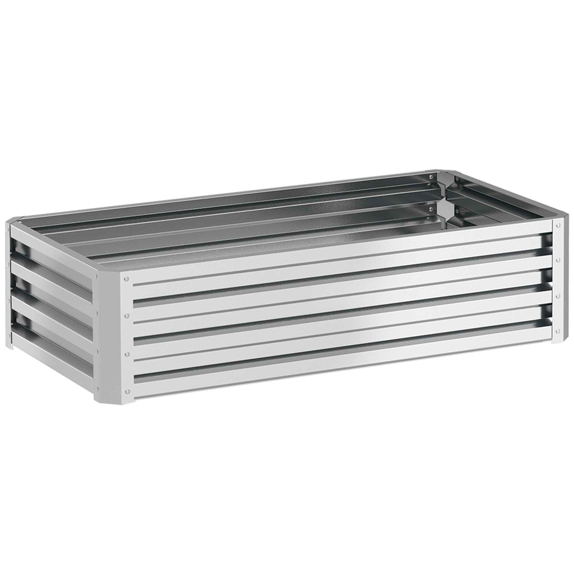 Raised Bed Steel, Plant Bed Cold Frame with Open Bottom Garden Box Planter Vegetable Bed 120x60x30.5 cm for Garden Balcony Terrace, Planter for Flowers, Plants, Fruit, Vegetables