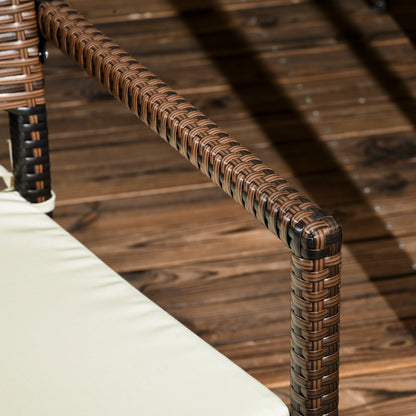 Synthetic Rattan Furniture Set 5 Pieces Garden Furniture Set Center Table with Glass Top and 4 Chairs with Cushions for Terrace Patio Balcony Brown