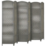 6-Panel Foldable Screen 106.3x70.9 inches Room Divider Privacy Screen Polypropylene for Office Bedroom Gray Mixed