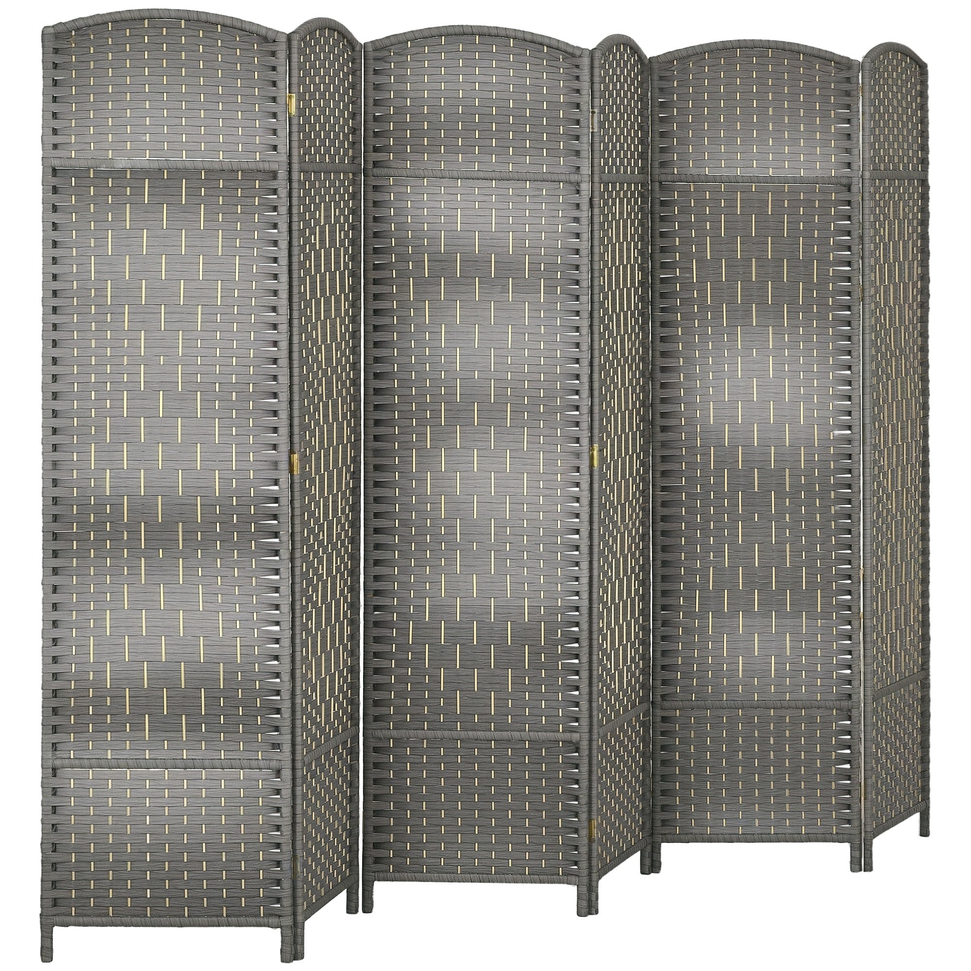 6-Panel Foldable Screen 106.3x70.9 inches Room Divider Privacy Screen Polypropylene for Office Bedroom Gray Mixed
