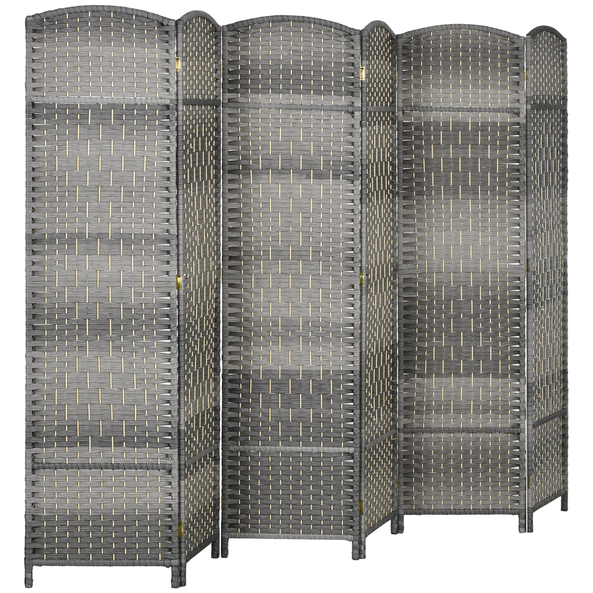 6-Panel Foldable Screen 106.3x70.9 inches Room Divider Privacy Screen Polypropylene for Office Bedroom Gray Mixed