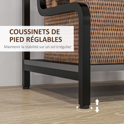 3-Tier Printer Stand, Storage Shelf, Printer Stand in Wood and Metal 55x40x77cm for Home Office Black