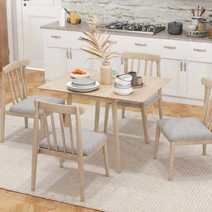 Folding Dining Table Kitchen Table for 2-4 People Dining Table Folding Table in Country Style for Small Spaces, Kitchen, Dining Room 110 x 86 x 75 cm Natural