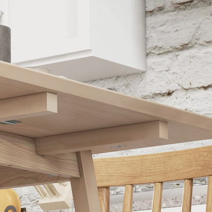 Folding Dining Table Kitchen Table for 2-4 People Dining Table Folding Table in Country Style for Small Spaces, Kitchen, Dining Room 110 x 86 x 75 cm Natural