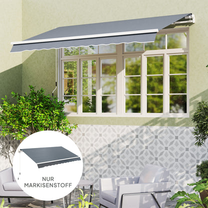 Awning Fabric with Volant Water-Repellent Replacement Fabric for 3 x 2.5 m Awnings Awning Cloth Awning Fabric Sun Protection for Garden Balcony Courtyard Gray