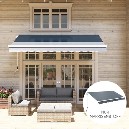 Awning Fabric with Volant Water-Repellent Replacement Fabric for 3 x 2.5 m Awnings Awning Cloth Awning Fabric Sun Protection for Garden Balcony Courtyard Gray