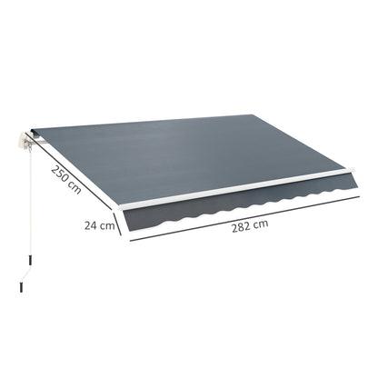 Awning Fabric with Volant Water-Repellent Replacement Fabric for 3 x 2.5 m Awnings Awning Cloth Awning Fabric Sun Protection for Garden Balcony Courtyard Gray